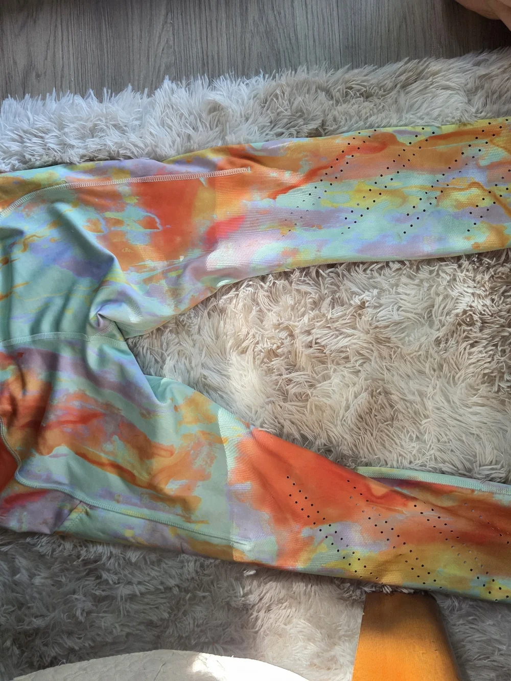 Womens Nike Tie-Dye Leggings - Orange, Mint & Yellow